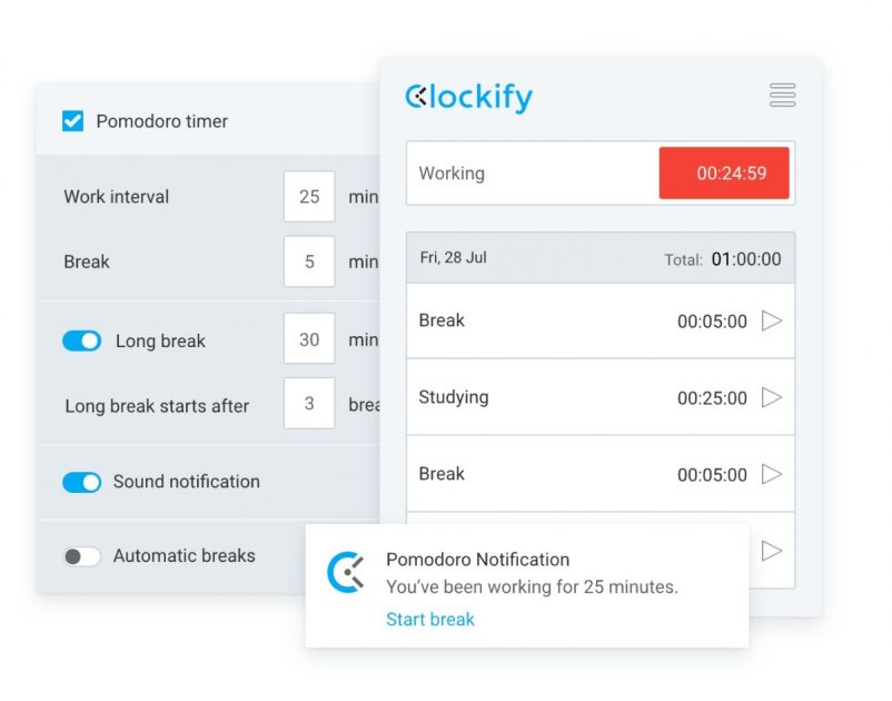 Clockify Pomodoro Timer