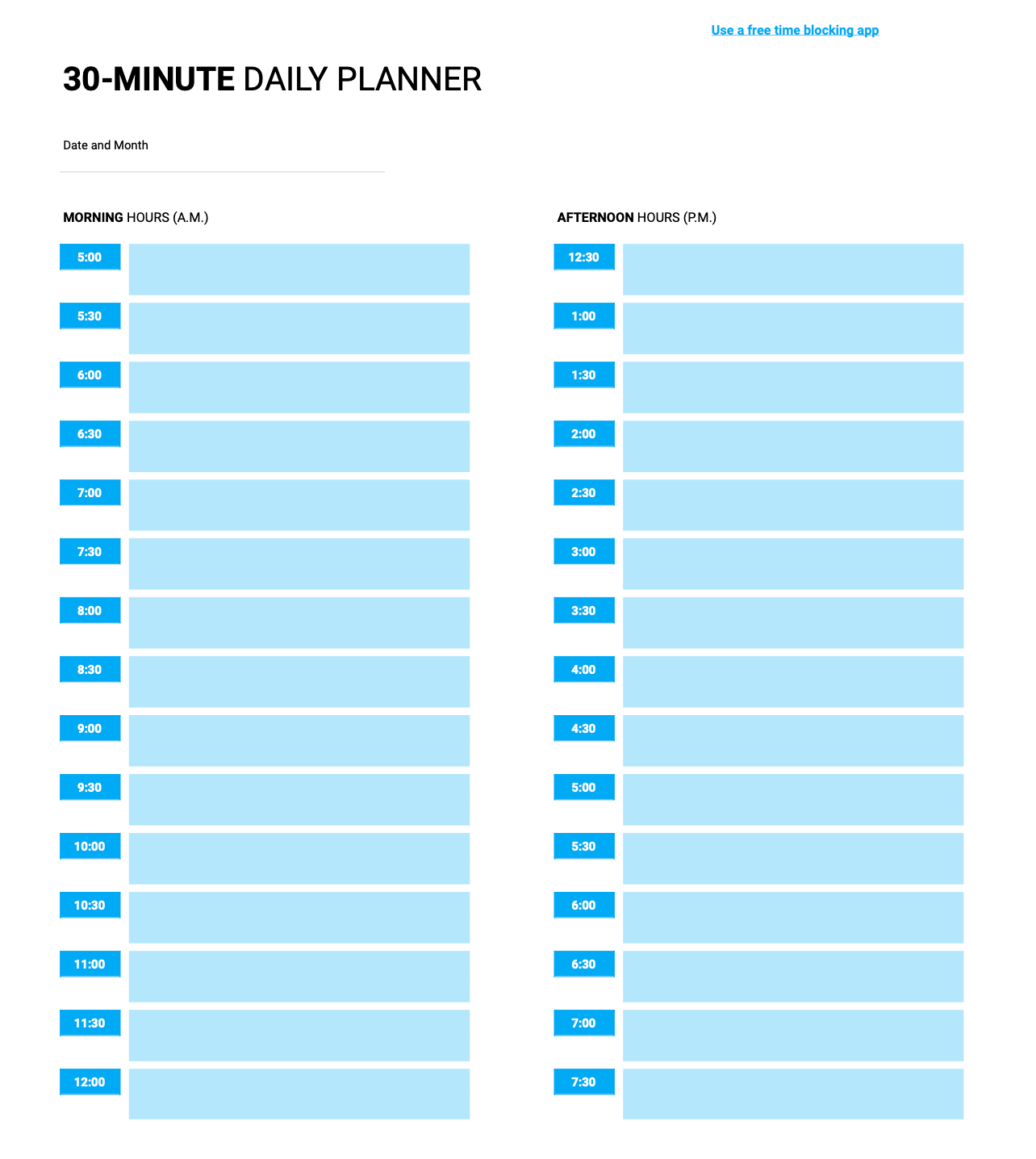 30-minute daily planner