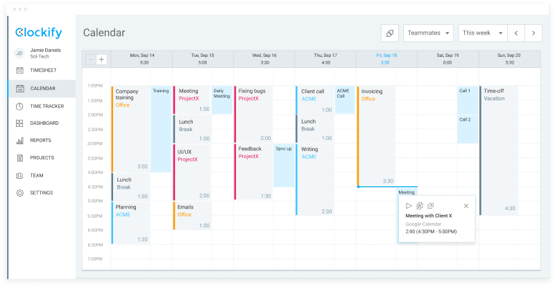 Timeboxing in Clockify