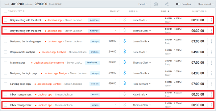 billable, and non-billable tasks