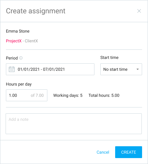 Create assignment