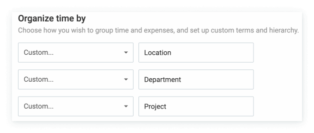 Custom data organization through Clockify workspace.