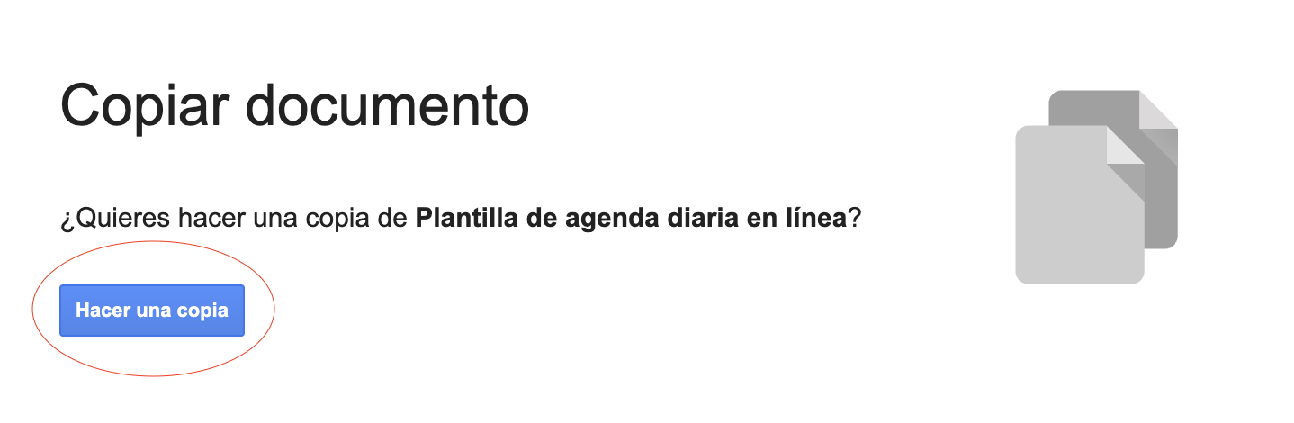 Una demo de copiar la Plantilla de agenda diaria en línea