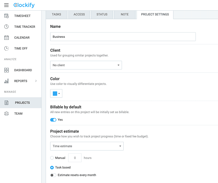 Image 6 Project settings