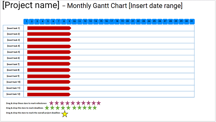 Monthly Gantt Chart