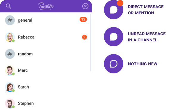 Chat de equipo Pumble - notificación