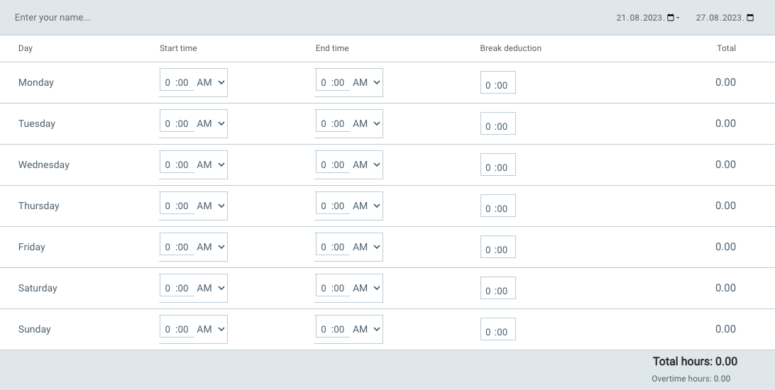 Time Card Calculator Clockify