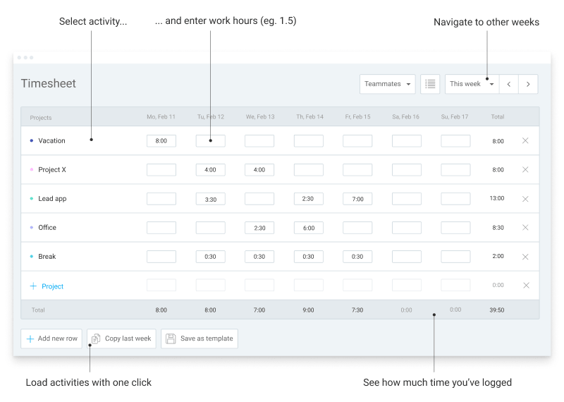 Clockify timesheet app